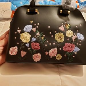 Studio 33 Small Dome Satchel with Floral embroider